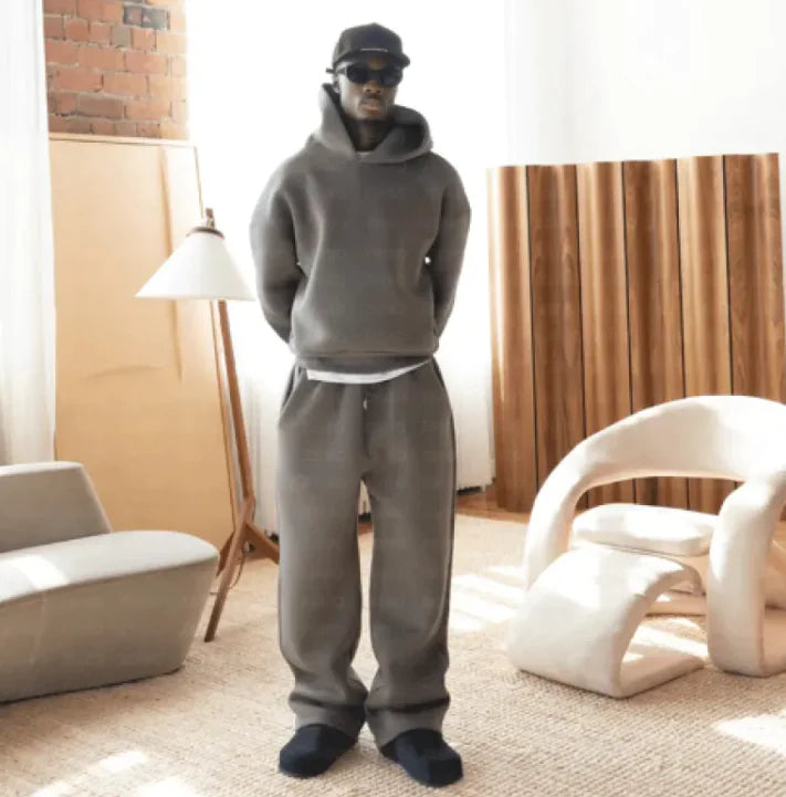 ComfyFit Unisex Solid Hoodie & Sweatpants Set