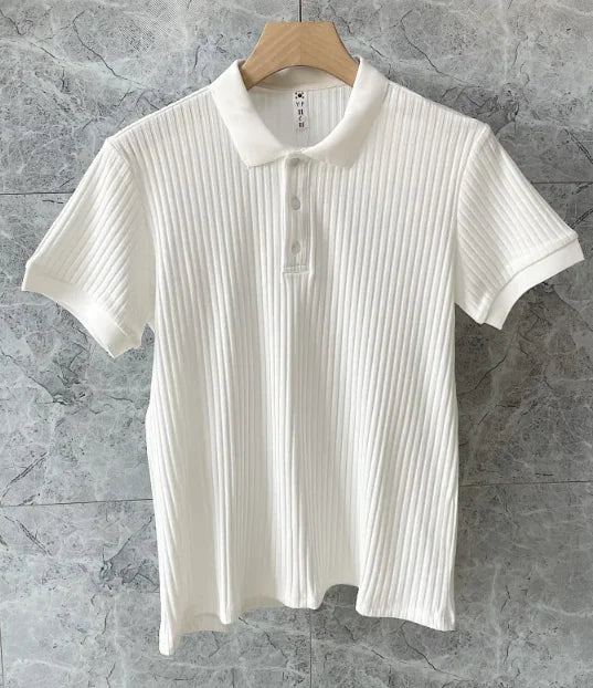 Men's Summer T-shirt Thin Lapel Short Sleeve