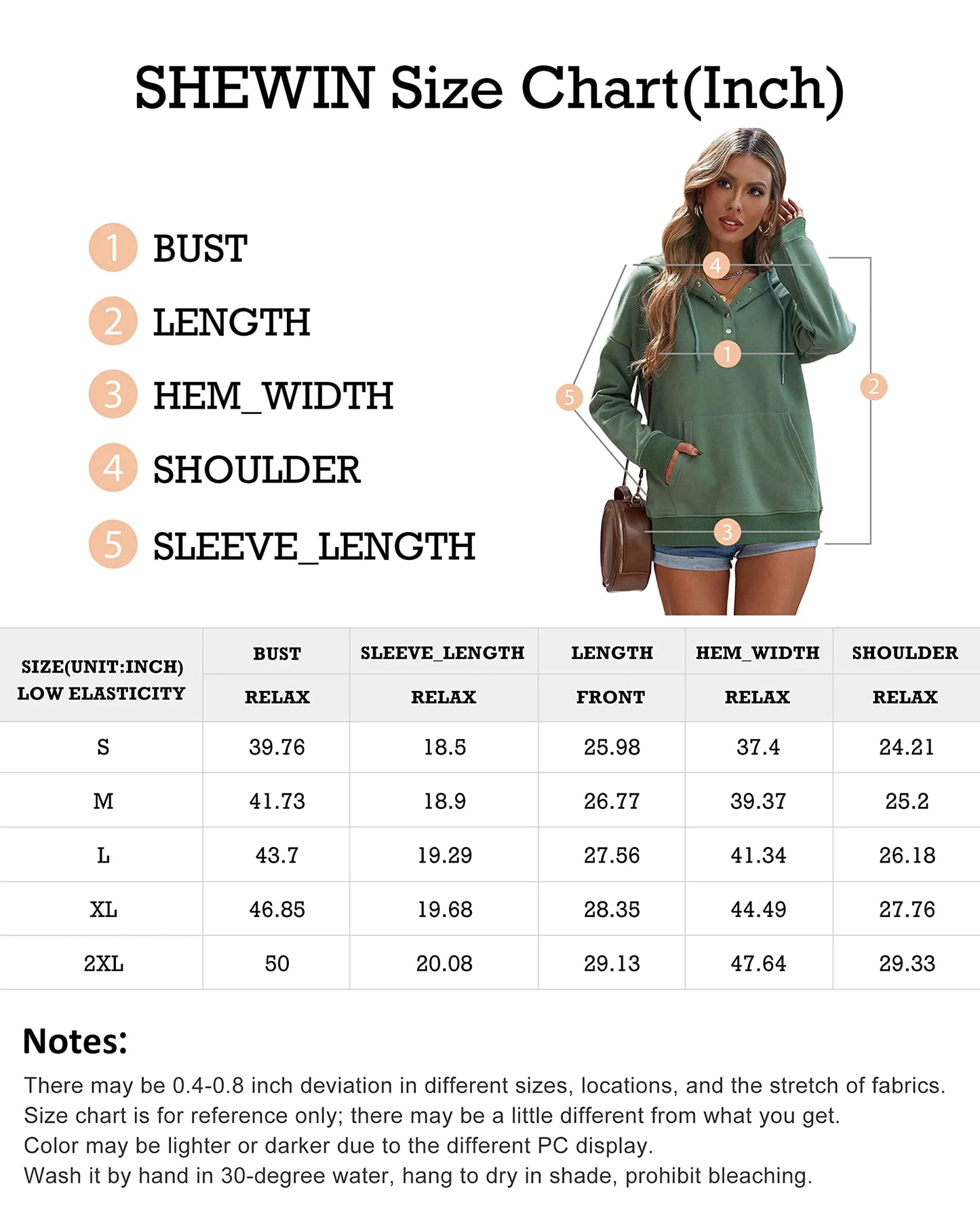 SHEWIN Women's Casual Hoodies Long Sleeve Solid Lightweight Pullover Tops Loose Sweatshirt with Pocket Button 3X-Large B Navy Blue