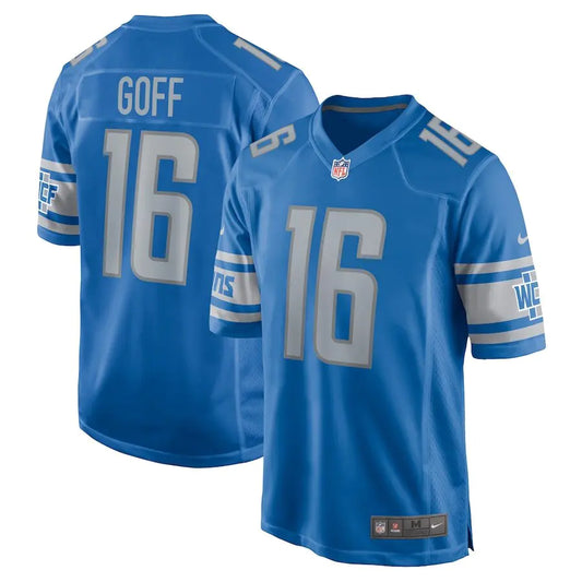 Men's Detroit Lions Jared Goff Blue Jersey