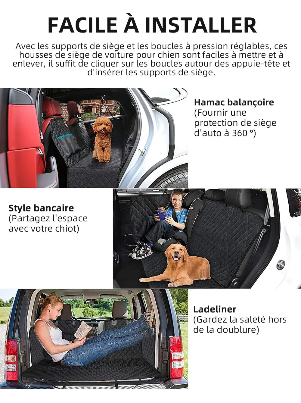 Dog Seat Cover – Hammock with Mesh & Pocket