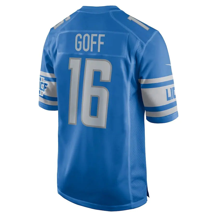 Men's Detroit Lions Jared Goff Blue Jersey